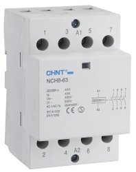 NCH8 SERİSİ  SESSİZ KONTAKTÖR  4x63A  2NA+2NK  220230 V AC BOBİNLİ